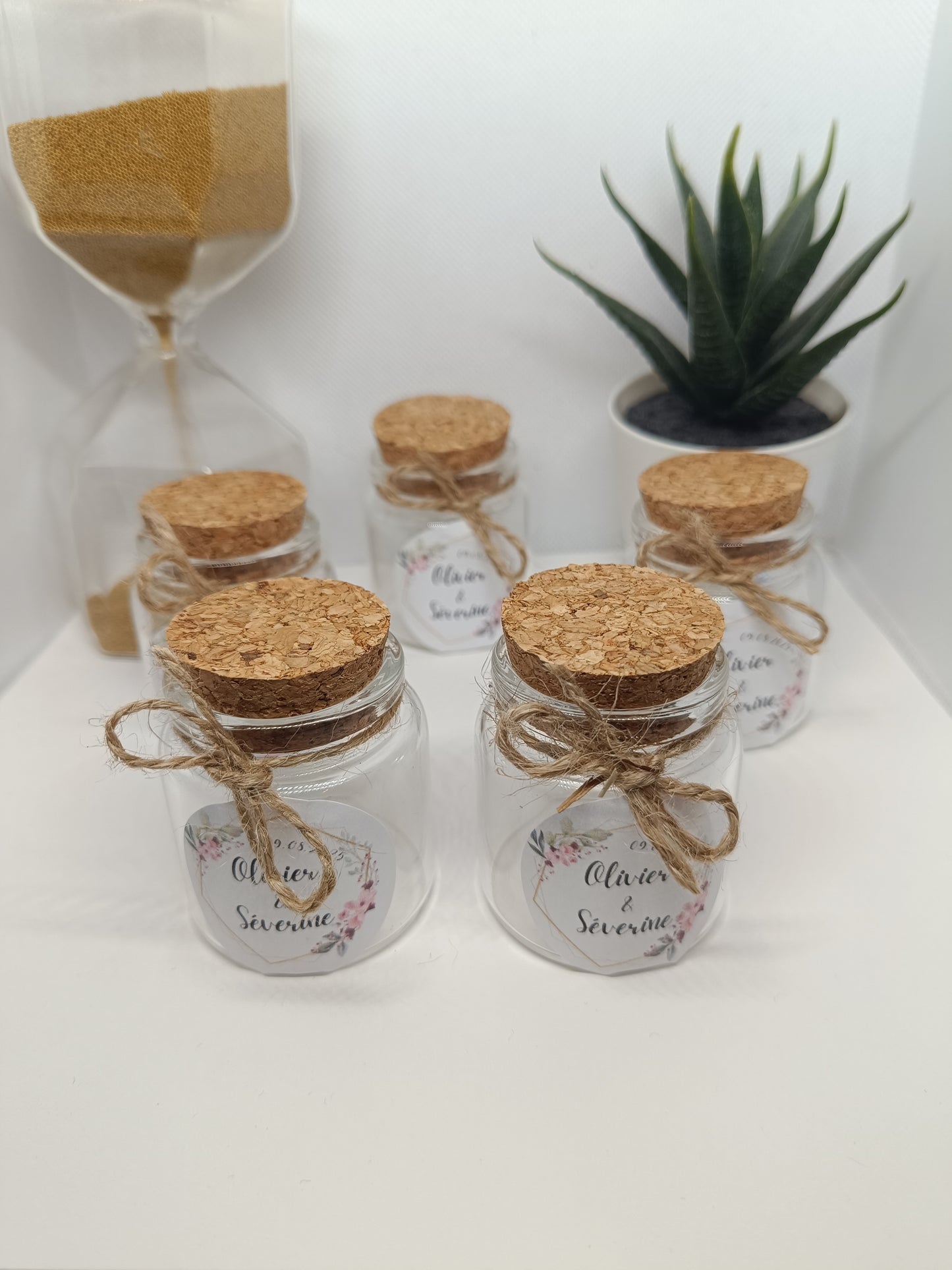 Pot à dragées en verre couvercle liège - 50ml - vide