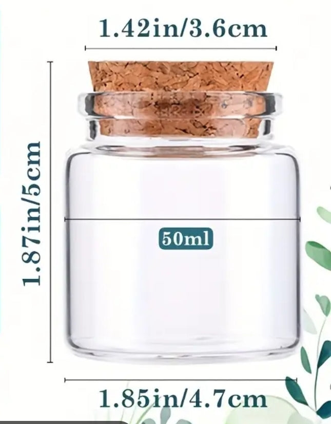Pot à dragées en verre couvercle liège - 50ml - vide