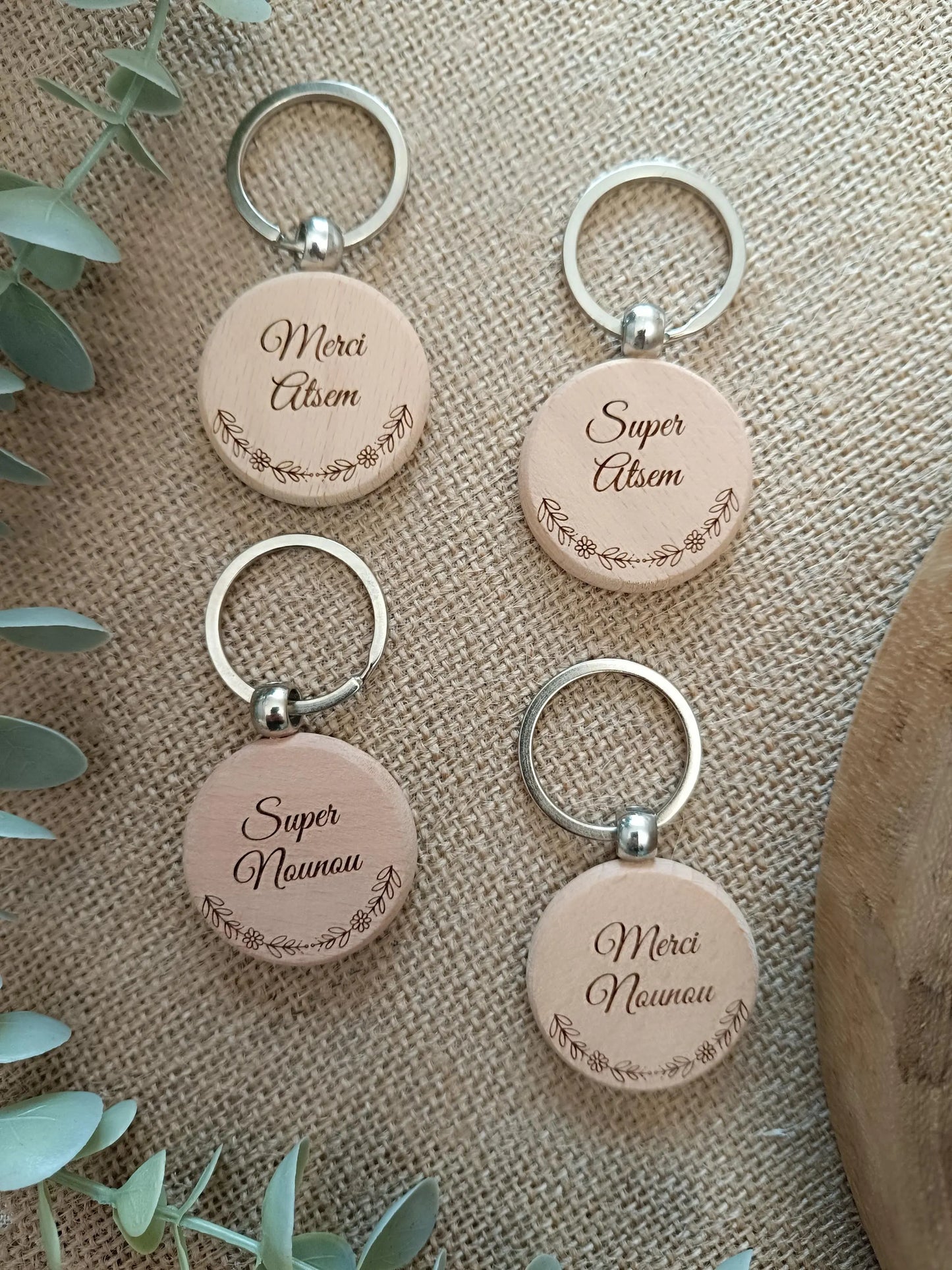 Porte clé en bois Super Maître