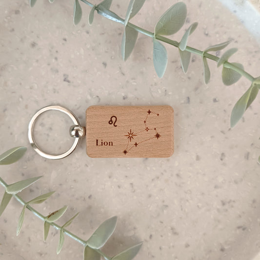 Porte clé en bois Lion