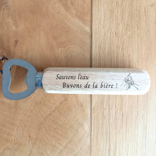 Décapsuleur "Sauvons l'eau buvons de la bière"