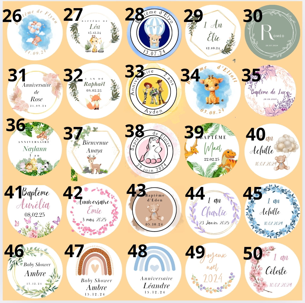 Pack of 20 round perforated kraft labels / 4cm