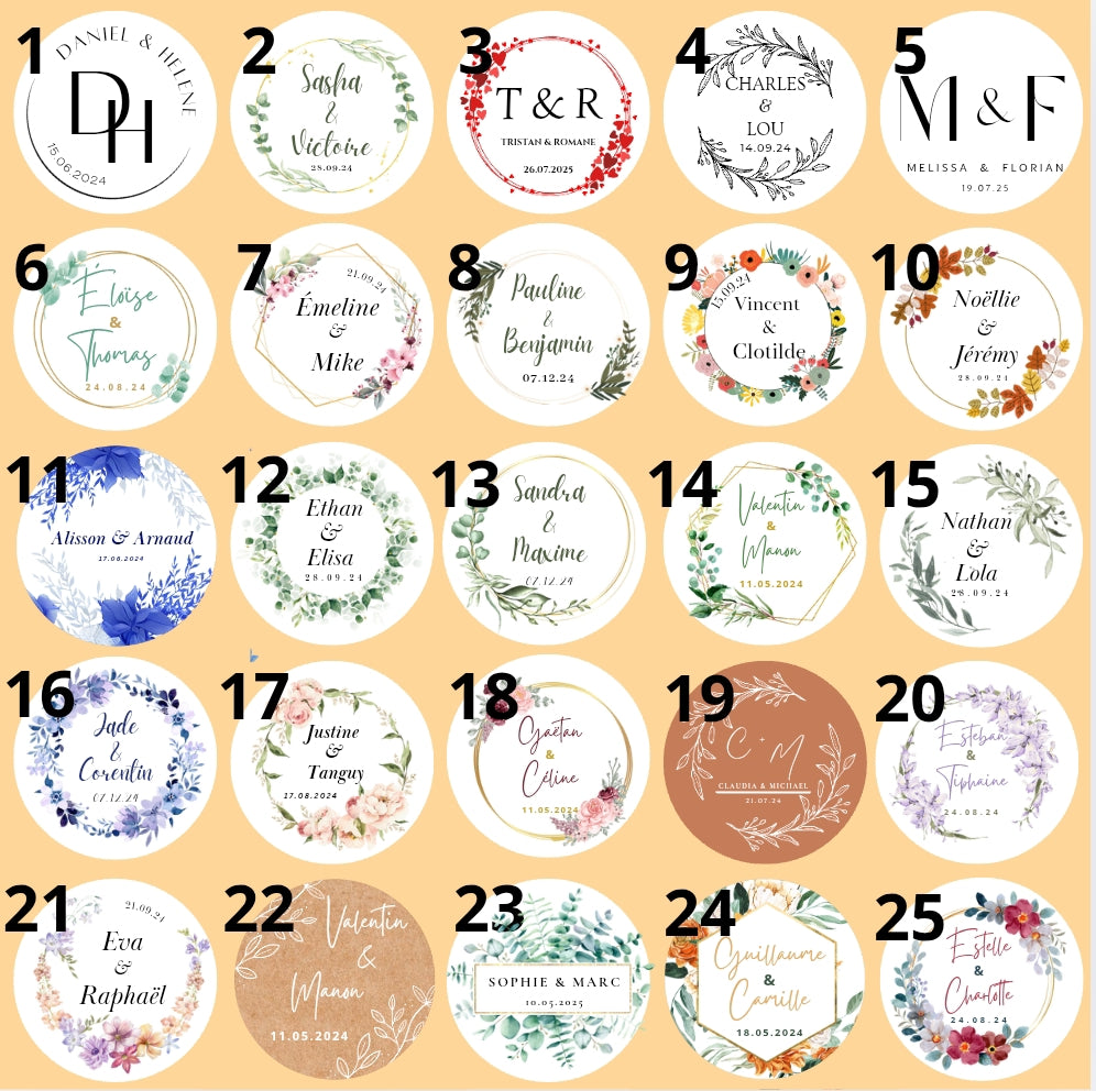 Pack of 20 round perforated kraft labels / 4cm